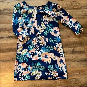 Floral silk dress. XS